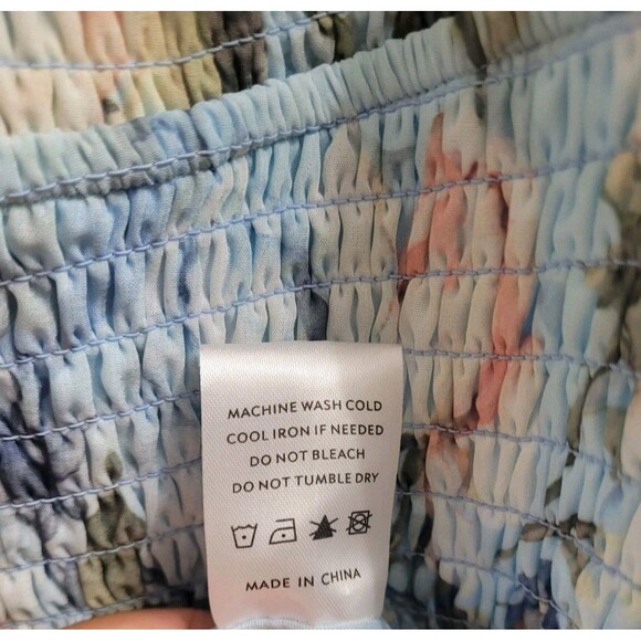 Baltic Born Amalfi Smocked Maxi Dress 1XL Blue Floral Off Shoulder Ruffle NWT - Picture 7 of 9